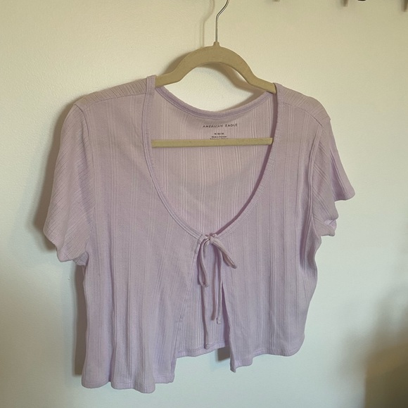 American Eagle Tie Front Crop Top - Picture 2 of 5